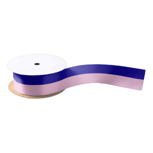 Dark Earth Blue und Cotton Candy Pink Stripes Satinband