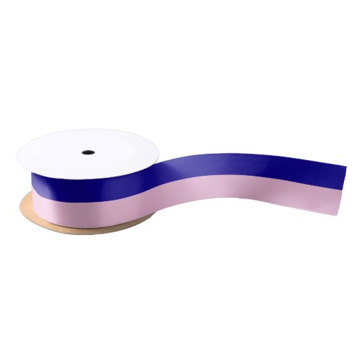Dark Earth Blue und Cotton Candy Pink Stripes Satinband (Spule)