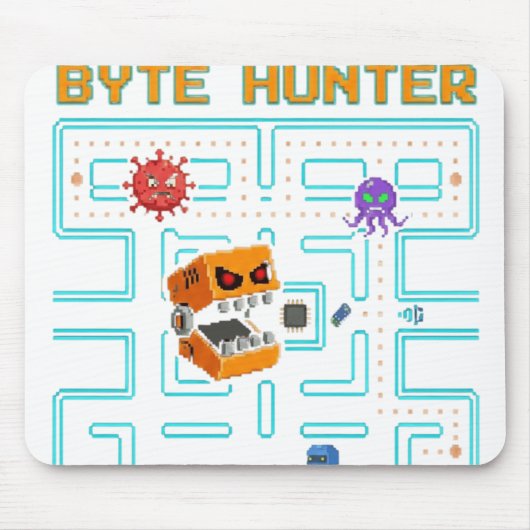 Dark Edgy Arcade Game Pixel Skull Parody Mousepad (Vorne)