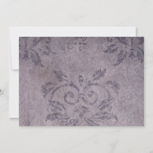 Dark Eggplant Damask Personalisiert Mitteilungskarte (Rückseite)