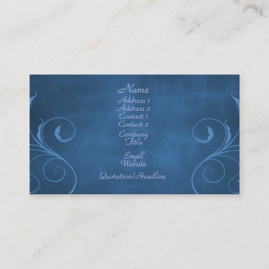 Dark Elegance Business Card, Royal Blue Visitenkarte (Vorderseite)