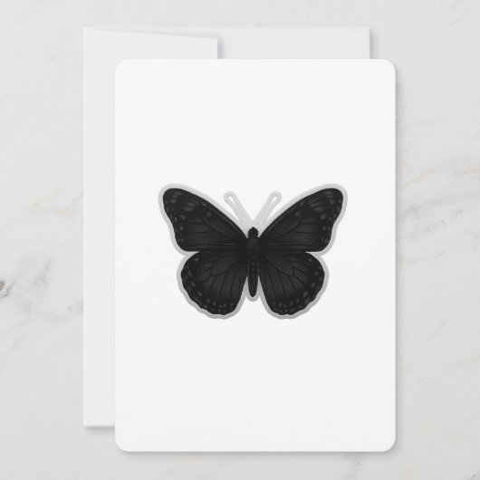 Dark Elegance Butterfly Einladung (Vorderseite)