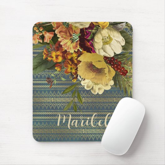 Dark Elegance Floral Personalisiert Mousepad (Mit Mouse)