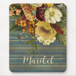 Dark Elegance Floral Personalisiert Mousepad