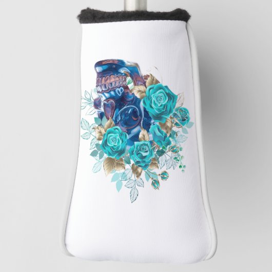 Dark Elegance Golf Head Cover – Blue Bloom Requiem Golf Headcover (Rotieren 90)
