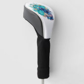 Dark Elegance Golf Kopfschutz – Blue Bloom Requiem Headcover (angewinkelt)