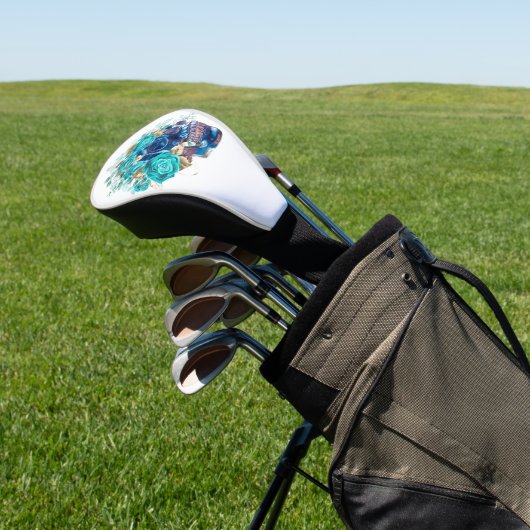 Dark Elegance Golf Kopfschutz – Blue Bloom Requiem Headcover (In SItu)