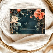 Dark Elegance Wedding Theme RSVP Karte