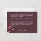 Dark Elegant Autumn Floral Burgundy Wedding Dankeskarte (Rückseite)