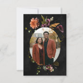 Dark Elegant Autumn Floral Photo Wedding Save The Date (Rückseite)