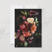 Dark Elegant Autumn Floral Wedding Save The Date (Rückseite)