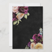 Dark Elegant Black Blur Floral Brautparty Einladung (Rückseite)