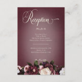 Dark Elegant Burgundy Cream Blur Empfang Begleitkarte (Vorderseite)