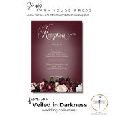 Dark Elegant Burgundy Cream Blur Empfang Begleitkarte