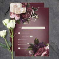 Dark Elegant Burgundy & Cream Blur Floral Dinner