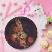 Dark Elegant Burgundy Moody Floral Pappteller (Party)