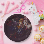 Dark Elegant Burgundy Moody Floral Pappteller (Party)