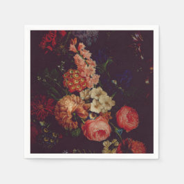 Dark Elegant Burgundy Moody Floral Serviette