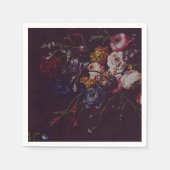 Dark Elegant Burgundy Moody Floral Serviette (Vorderseite)