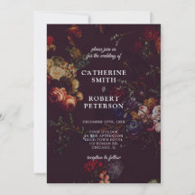 Dark Elegant Burgundy Moody Floral Wedding