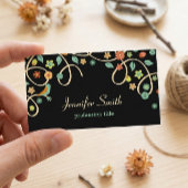 Dark Elegant Swirl Blütenbaum und Vogel Visitenkarte