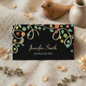 Dark Elegant Swirl Blütenbaum und Vogel Visitenkarte