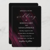 Dark Elegant Wedding Invitation Design Einladung (Vorne/Hinten)
