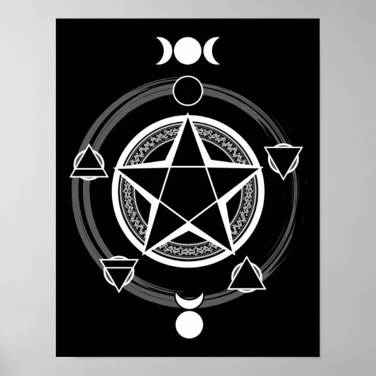 Dark Elemental Pentagramm Print Poster (Vorne)
