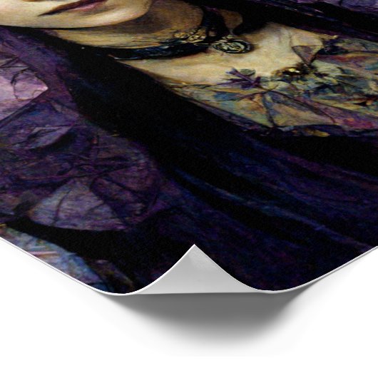 Dark Elf 2 Goth Gothic Fantasy Art Poster (Ecke)