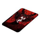 Dark Elf Demon Red Black Fantasy Art Magnet (Linke Seite)