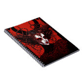 Dark Elf Demon Red Black Fantasy Art Notizblock (Rechte Seite)