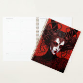 Dark Elf Demon Red Black Fantasy Art Planer (Anzeige)