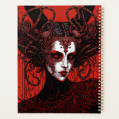 Dark Elf Demon Red Black Fantasy Art Planer (Rückseite)