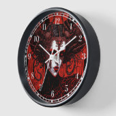 Dark Elf Demon Red Black Fantasy Art Uhr (Winkel)