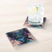 Dark Elf Fantasy Art Glasuntersetzer (Schrägansicht)