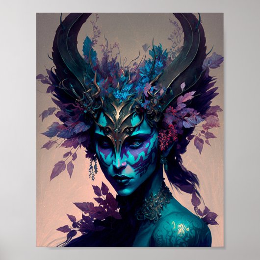 Dark Elf Fantasy Art Poster (Vorne)