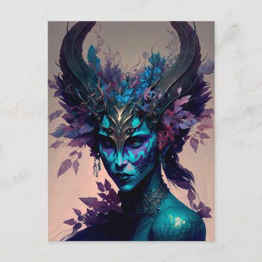 Dark Elf Fantasy Art Postkarte (Vorderseite)