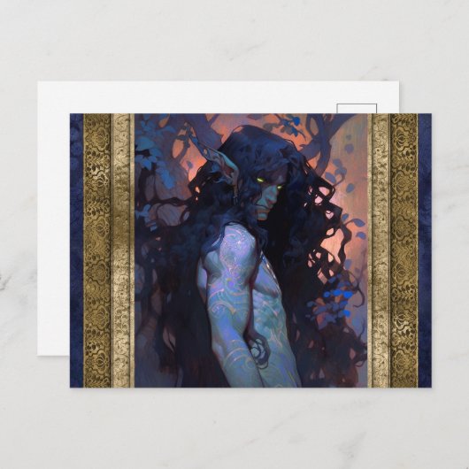 Dark Elf Man Fantasy Art Postkarte (Vorne/Hinten)