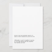 Dark Emerald and Gold Floral Virtual Wedding Einladung (Rückseite)