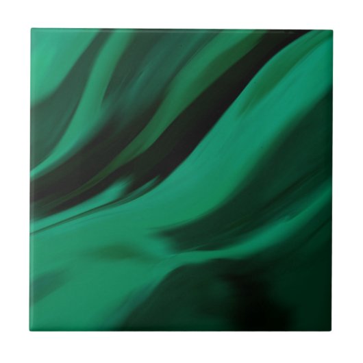 Dark Emerald Green Abstrakt Fliese (Vorderseite)