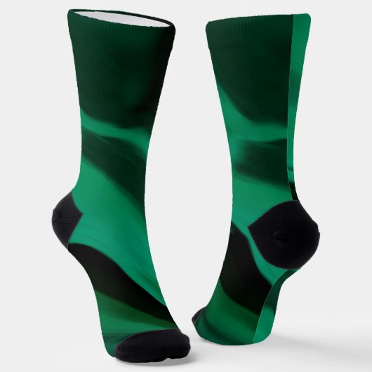 Dark Emerald Green Abstrakt Socken (Gewinkelt)