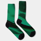 Dark Emerald Green Abstrakt Socken (Rechts)