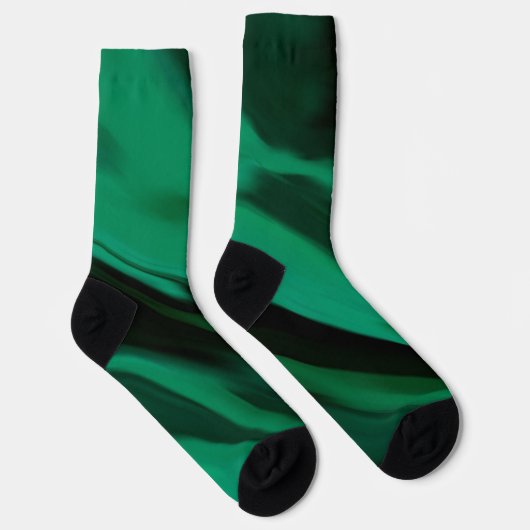 Dark Emerald Green Abstrakt Socken (Rechts)