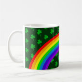 Dark Emerald Green Clover Rainbow St Patricks Day Kaffeetasse (Links)