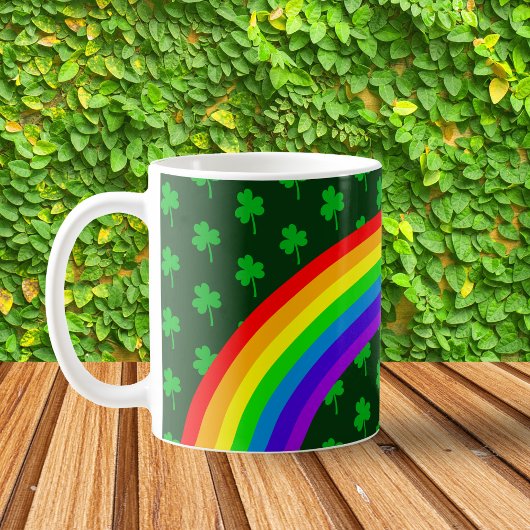Dark Emerald Green Clover Rainbow St Patricks Day Kaffeetasse