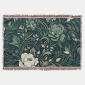 Dark Emerald Green Floral Decke (Vorderseite)