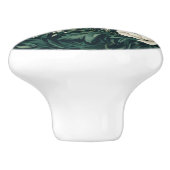 Dark Emerald Green Floral Keramikknauf (Seitenansicht)