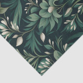 Dark Emerald Green Floral Seidenpapier (Detail)