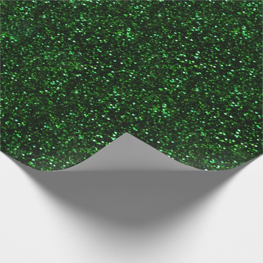 Dark Emerald Green Glitzer Geschenkpapier (Ecke)
