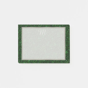 Dark Emerald Green Glitzer Post-it Klebezettel